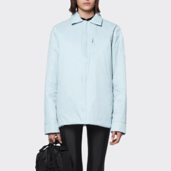 Rains Waterproof Windproof Jacket Unisex Relaxed The Fuse Overshirt Sky Blue - Picture 1 of 5
